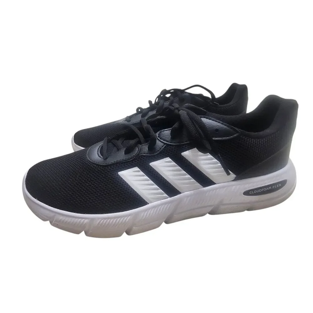 Adidas Men's Cloudfoam Flex Laces Sneakers Black 10.5